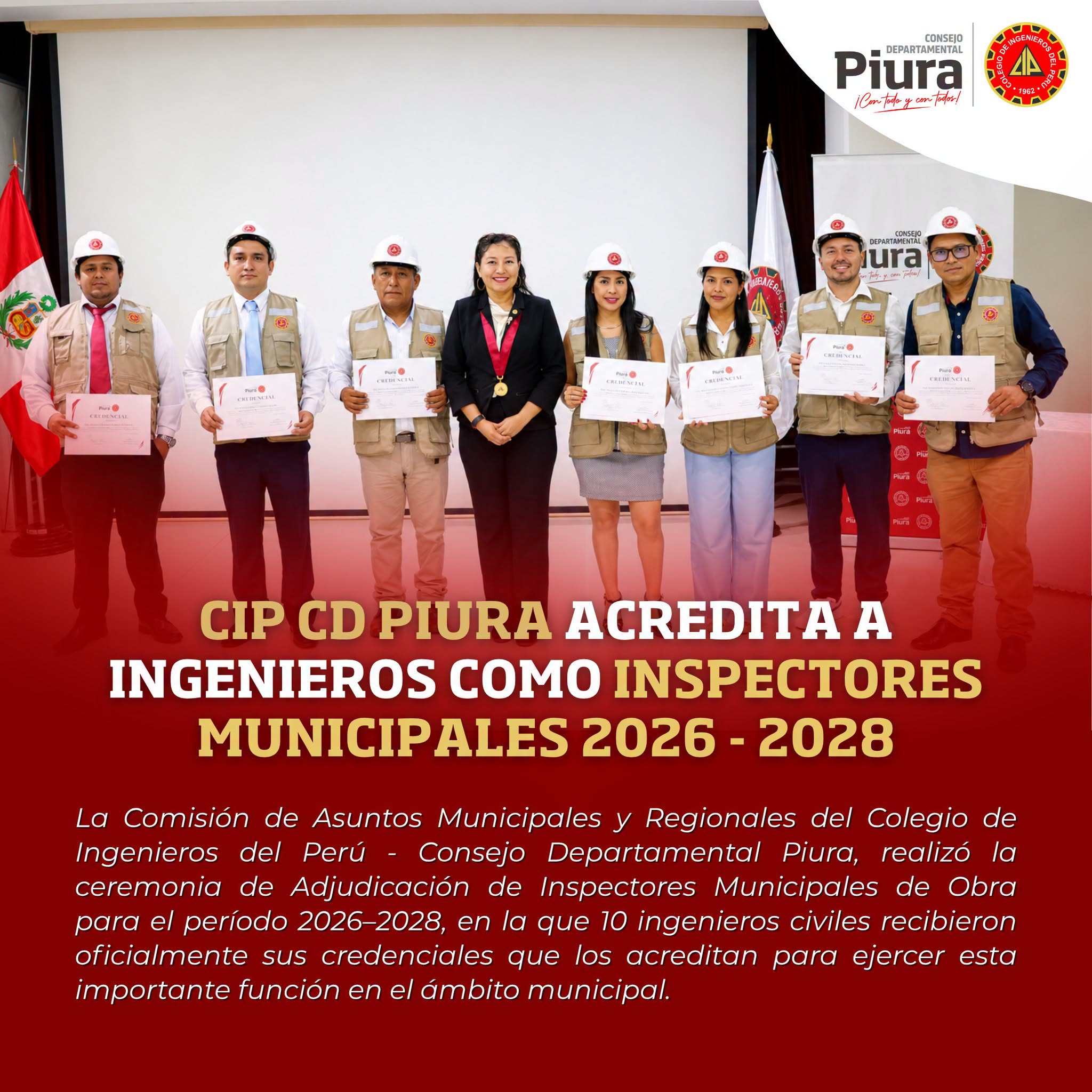 🤝𝐈𝐧𝐠𝐞𝐧𝐢𝐞𝐫𝐨𝐬 𝐜𝐢𝐯𝐢𝐥𝐞𝐬 𝐫𝐞𝐜𝐢𝐛𝐢𝐞𝐫𝐨𝐧 𝐜𝐫𝐞𝐝𝐞𝐧𝐜𝐢𝐚𝐥𝐞𝐬 𝐜𝐨𝐦𝐨 𝐈𝐧𝐬𝐩𝐞𝐜𝐭𝐨𝐫𝐞𝐬 𝐌𝐮𝐧𝐢𝐜𝐢𝐩𝐚𝐥𝐞𝐬 𝐝𝐞 𝐎𝐛𝐫𝐚 
